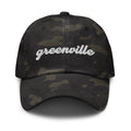 Cursive Greenville SC Camo Dad Hat