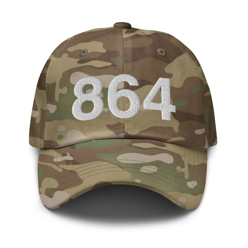 864 Greenville SC Area Code Camo Dad Hat