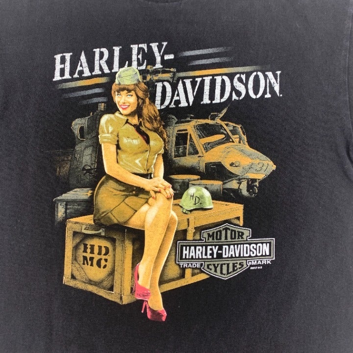 San Benito TX Harley Davidson Military Babe T-Shirt
