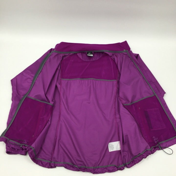 Womens Purple reflective Nike running jacket size L