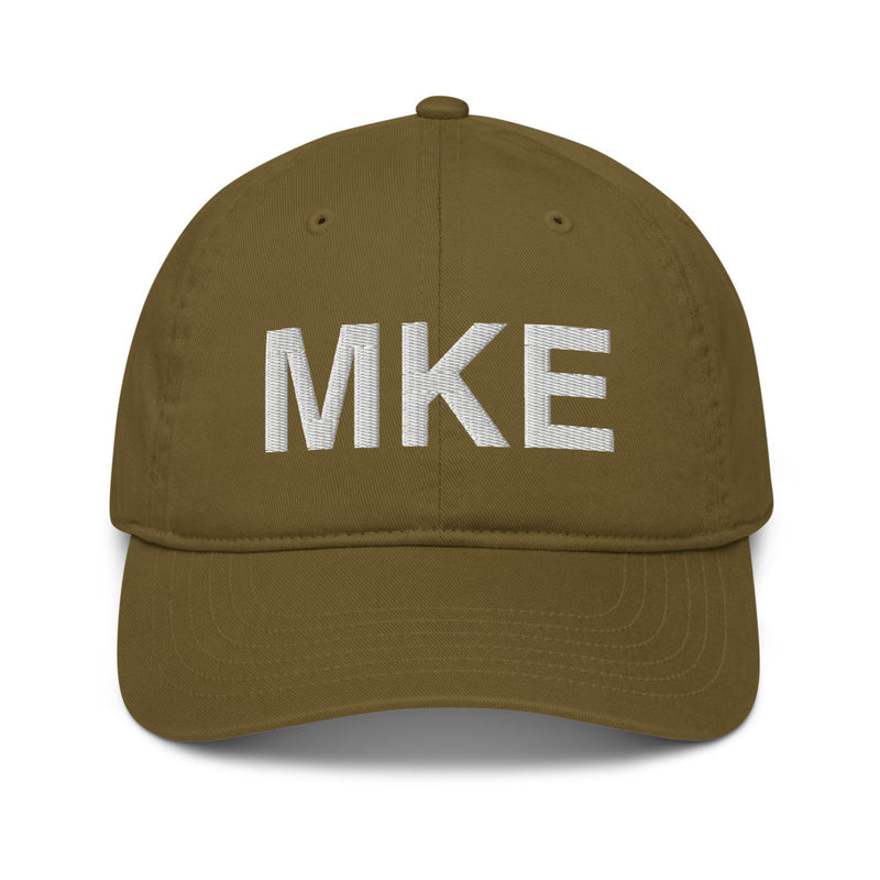 MKE Milwaukee Airport Code Organic Cotton Dad Hat