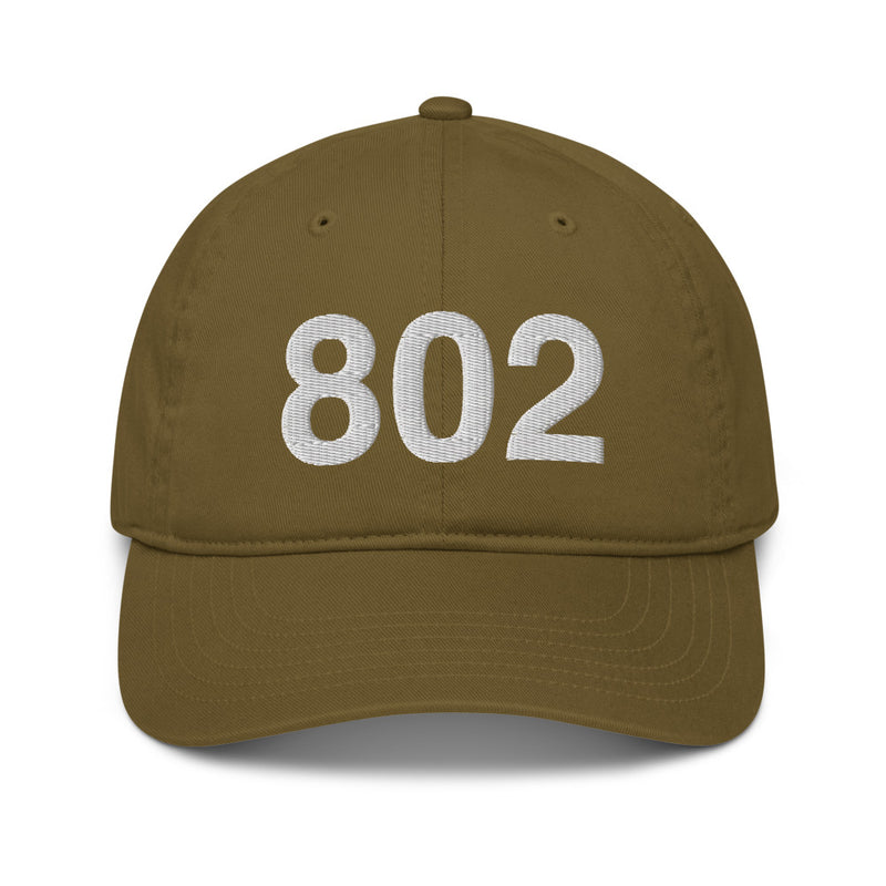 802 Vermont Area Code Organic Cotton Dad Hat