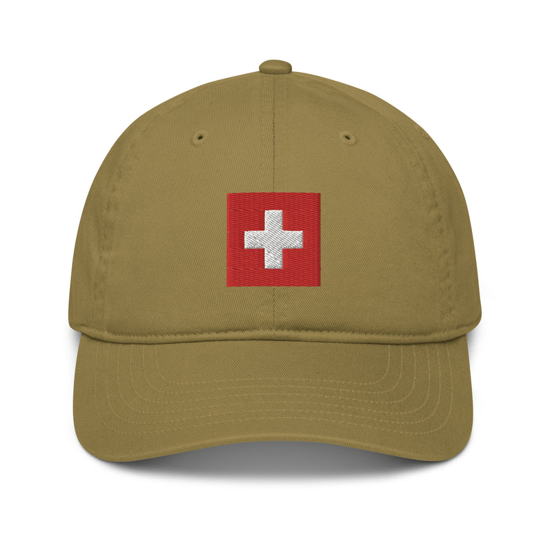 Switzerland Flag Organic Cotton Dad Hat