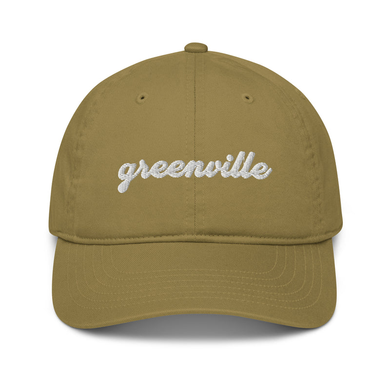 Cursive Greenville SC Organic Cotton Dad Hat