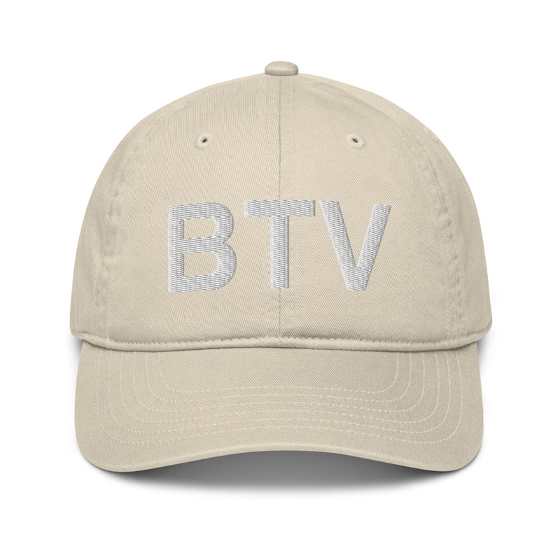 BTV Burlington Airport Code Organic Cotton Dad Hat