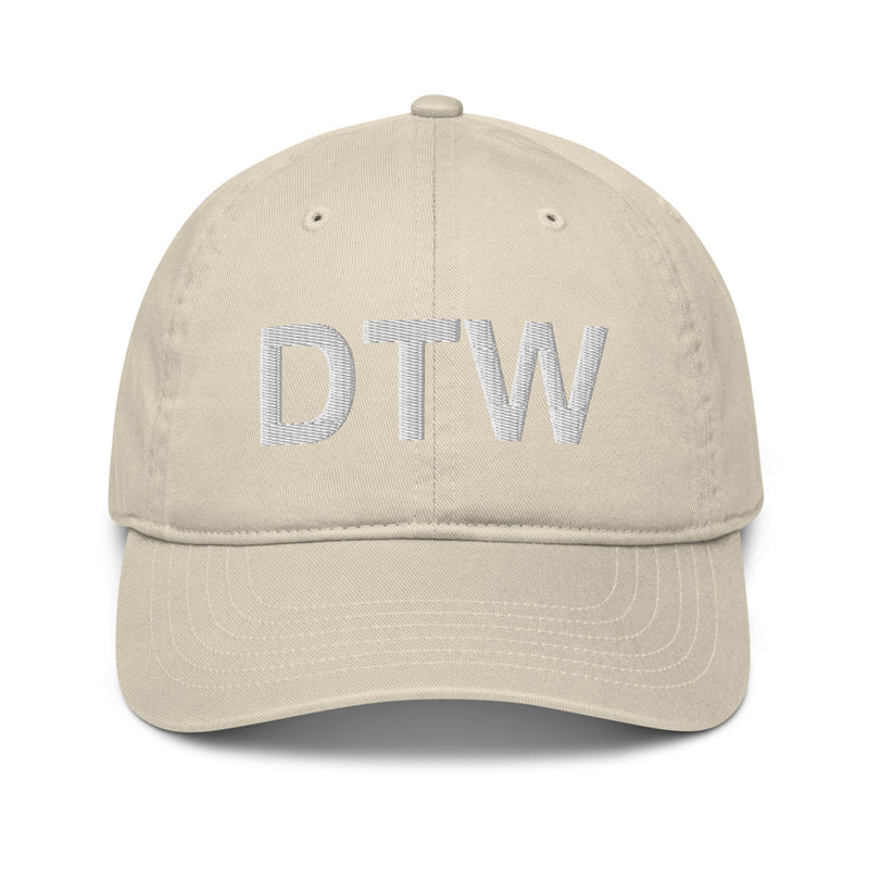 DTW Detroit MI Airport Code Organic Cotton Dad Hat