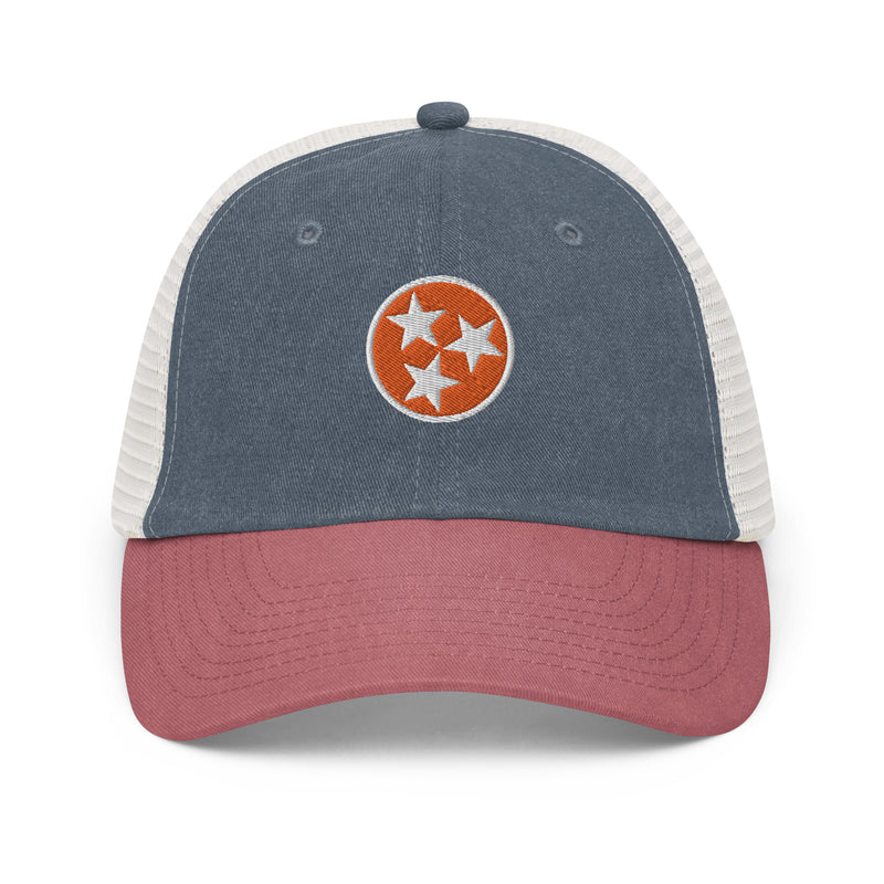 Orange Tennessee Flag Faded Trucker Hat