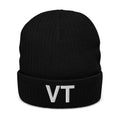 Vermont VT State Abbreviation Recycled Polyester Cuffed Beanie