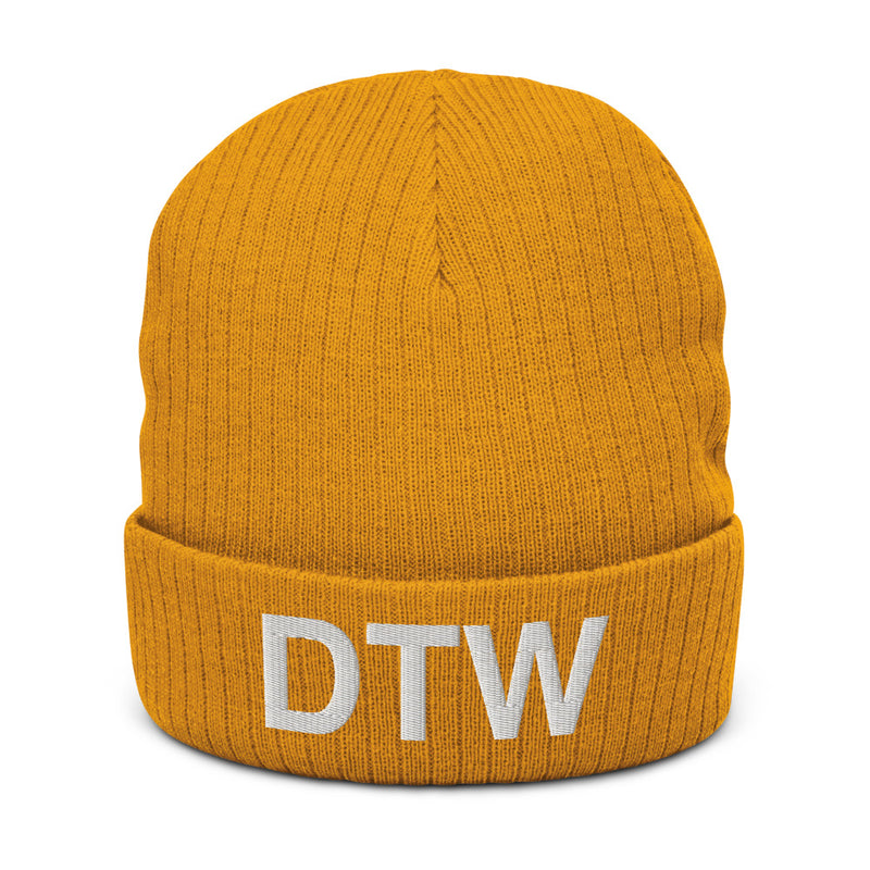 DTW Detroit MI Airport Code Recycled Cuffed Beanie