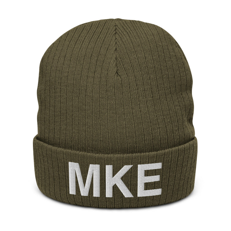 MKE Milwaukee Airport Code Recycled Polyester Cuffed Beanie