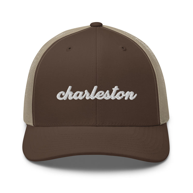 Cursive Charleston SC Trucker Hat