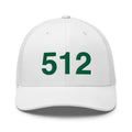Black and Green 512 Austin Area Code Trucker Hat