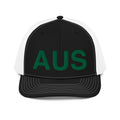 Black and Green AUS Austin Airport Code Richardson Trucker Hat