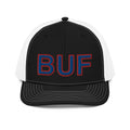 Blue and Red BUF Buffalo Airport Code Richardson 112 Trucker Hat