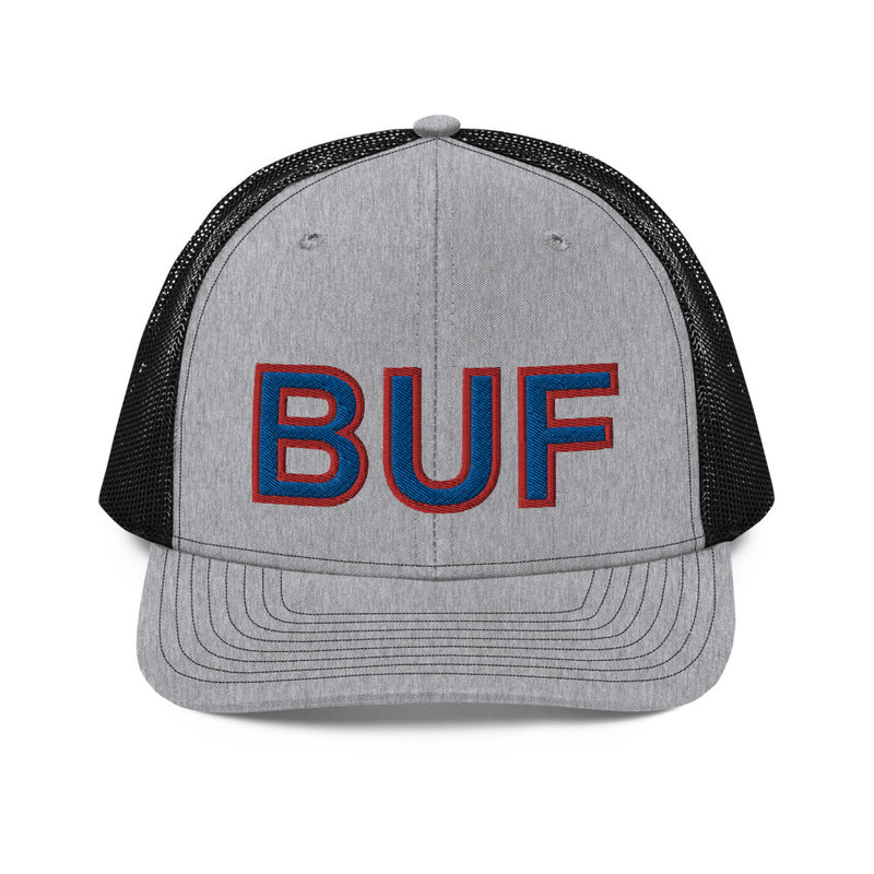 Blue and Red BUF Buffalo Airport Code Richardson 112 Trucker Hat