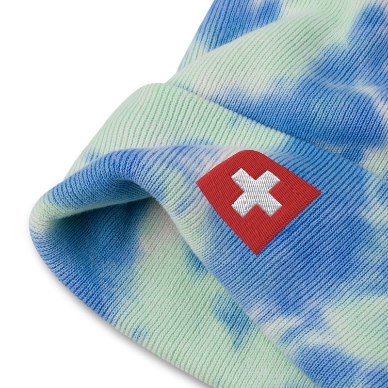 Switzerland Flag Tie Dye Beanie