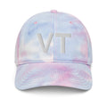 Vermont VT State Abbreviation Tie Dye Dad Hat