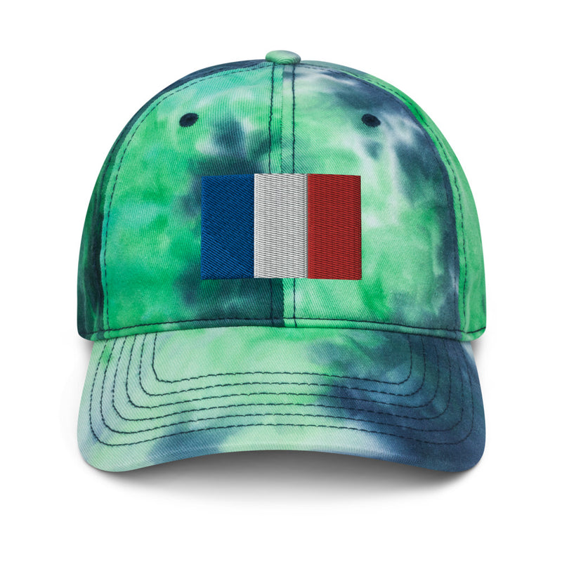 France Flag Tie Dye Dad Hat