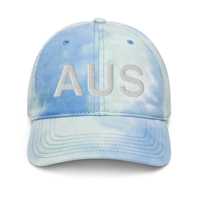 AUS Austin Airport Code Tie Dye Dad Hat