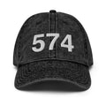 574 South Bend IN Area Code Faded Dad Hat