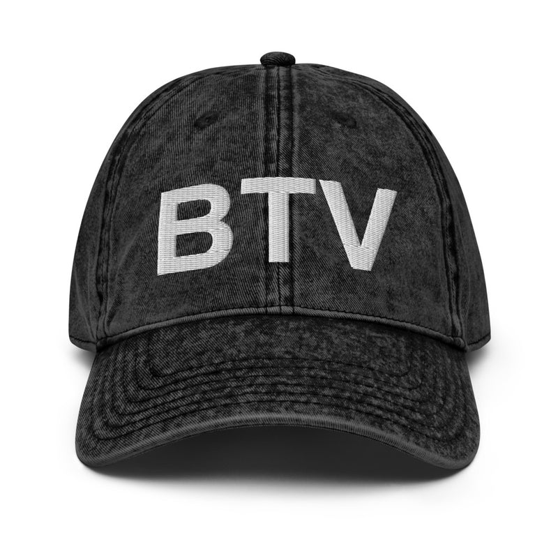 BTV Burlington Airport Code Faded Dad Hat