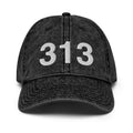313 Detroit MI Area Code Faded Dad Hat