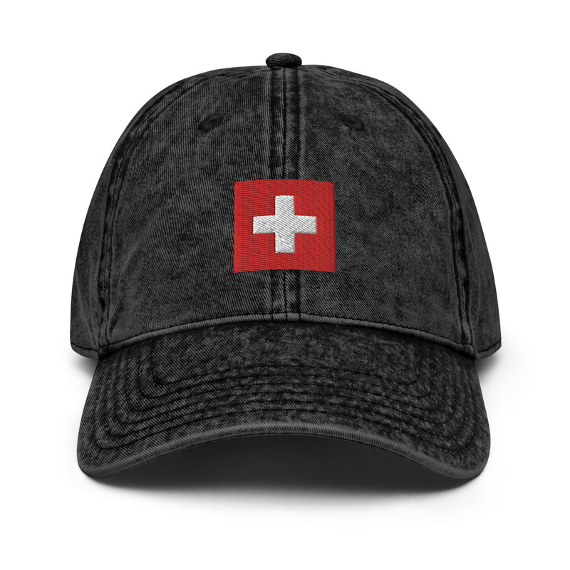 Switzerland Flag Faded Dad Hat