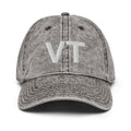 Vermont VT State Abbreviation Faded Dad Hat