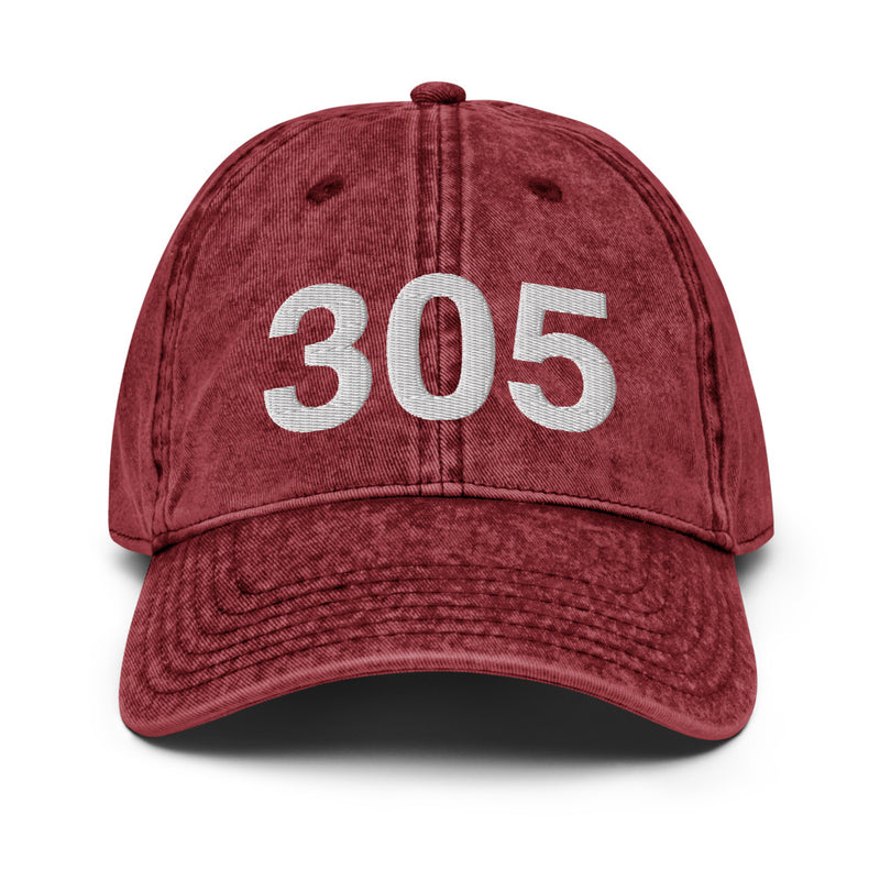 305 Miami Area Code Faded Dad Hat