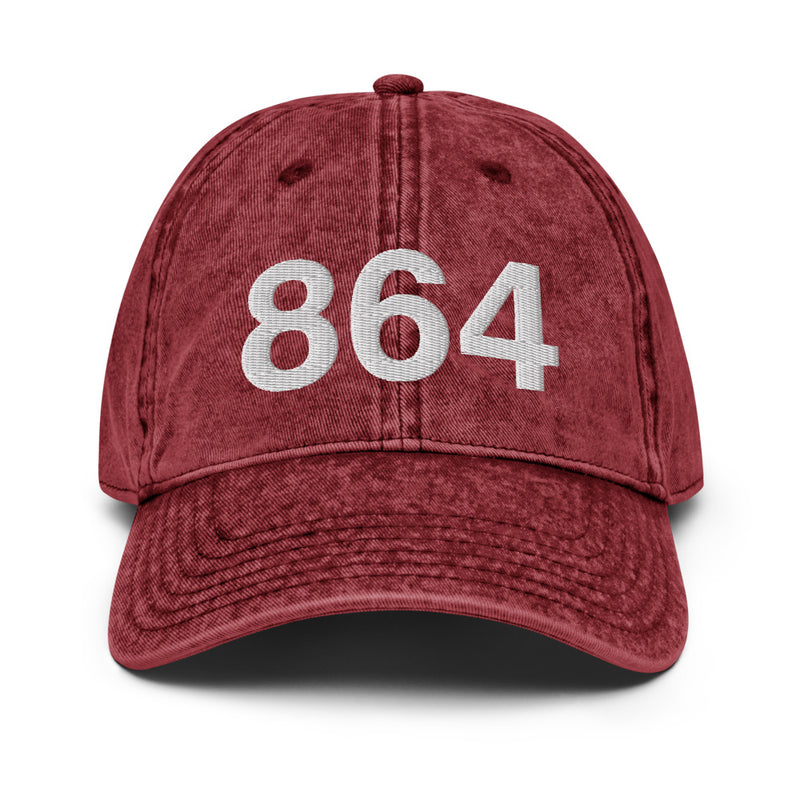 864 Greenville SC Area Code Faded Dad Hat