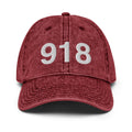 918 Tulsa Area Code Faded Dad Hat