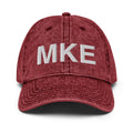 MKE Milwaukee Airport Code Faded Dad Hat