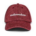 Cursive Milwaukee Faded Dad Hat