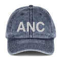 ANC Anchorage Airport Code Faded Dad Hat