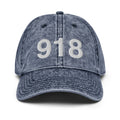 918 Tulsa Area Code Faded Dad Hat