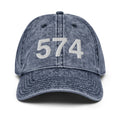 574 South Bend IN Area Code Faded Dad Hat