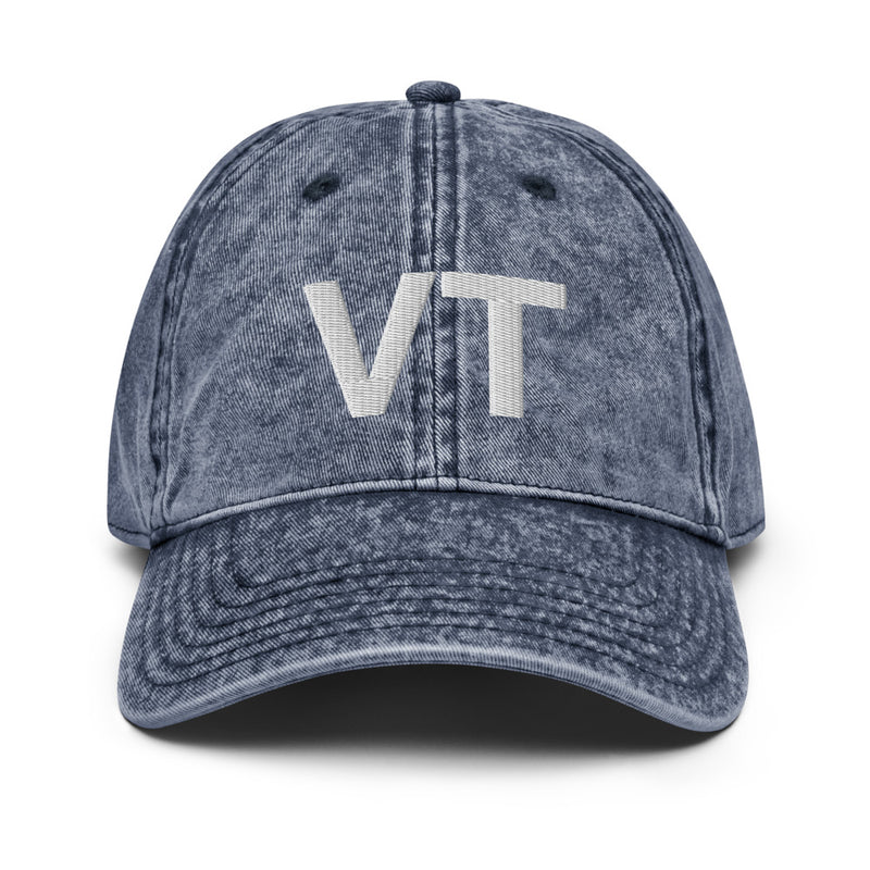 Vermont VT State Abbreviation Faded Dad Hat