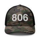 806 Texas Panhandle Area Code Camo Trucker Hat