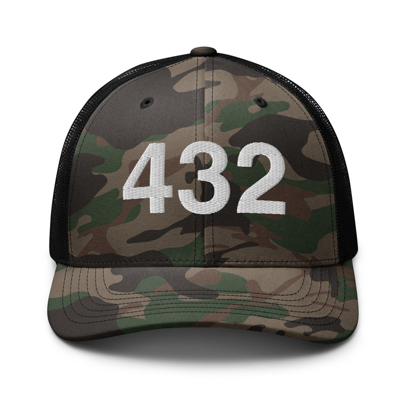 432 West Texas Area Code Camo Trucker Hat