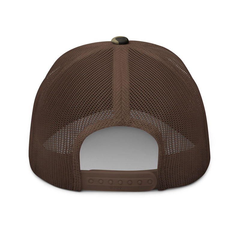 Orange and White SYR Syracuse Airport Code Camo Trucker Hat