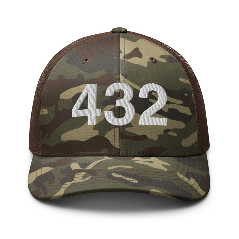 432 West Texas Area Code Camo Trucker Hat