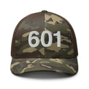 601 Jackson Mississippi Area Code Camo Trucker Hat