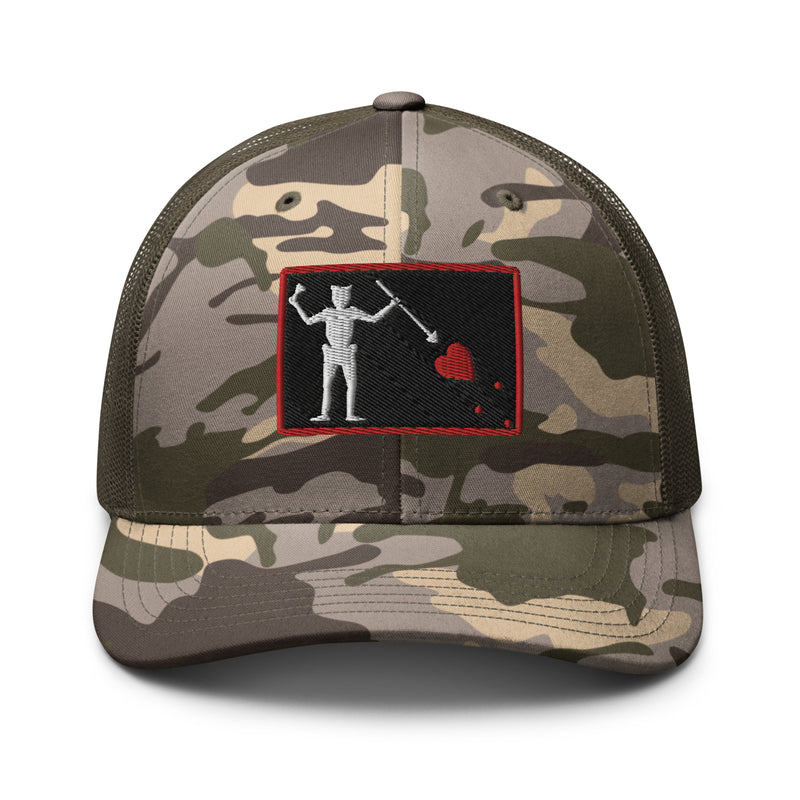 Blackbeard Pirate Flag Camouflage Trucker Hat