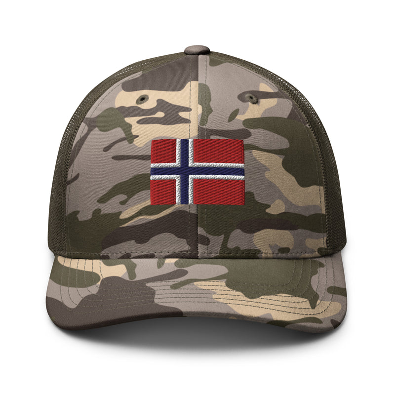 Norway Flag Camo Trucker Hat