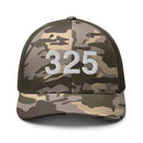 325 Abilene TX Area Code Camo Trucker Hat