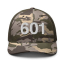 601 Jackson Mississippi Area Code Camo Trucker Hat