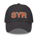Orange and White SYR Syracuse Airport Code Dad Hat