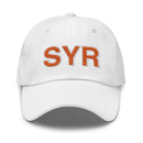 Orange and White SYR Syracuse Airport Code Dad Hat