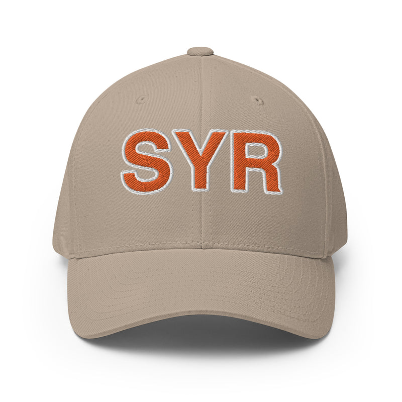 Orange and White SYR Syracuse Airport Code Closed Back Hat