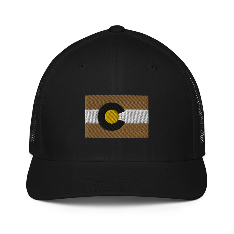 Boulder Colorado Flag Closed Back Trucker Hat